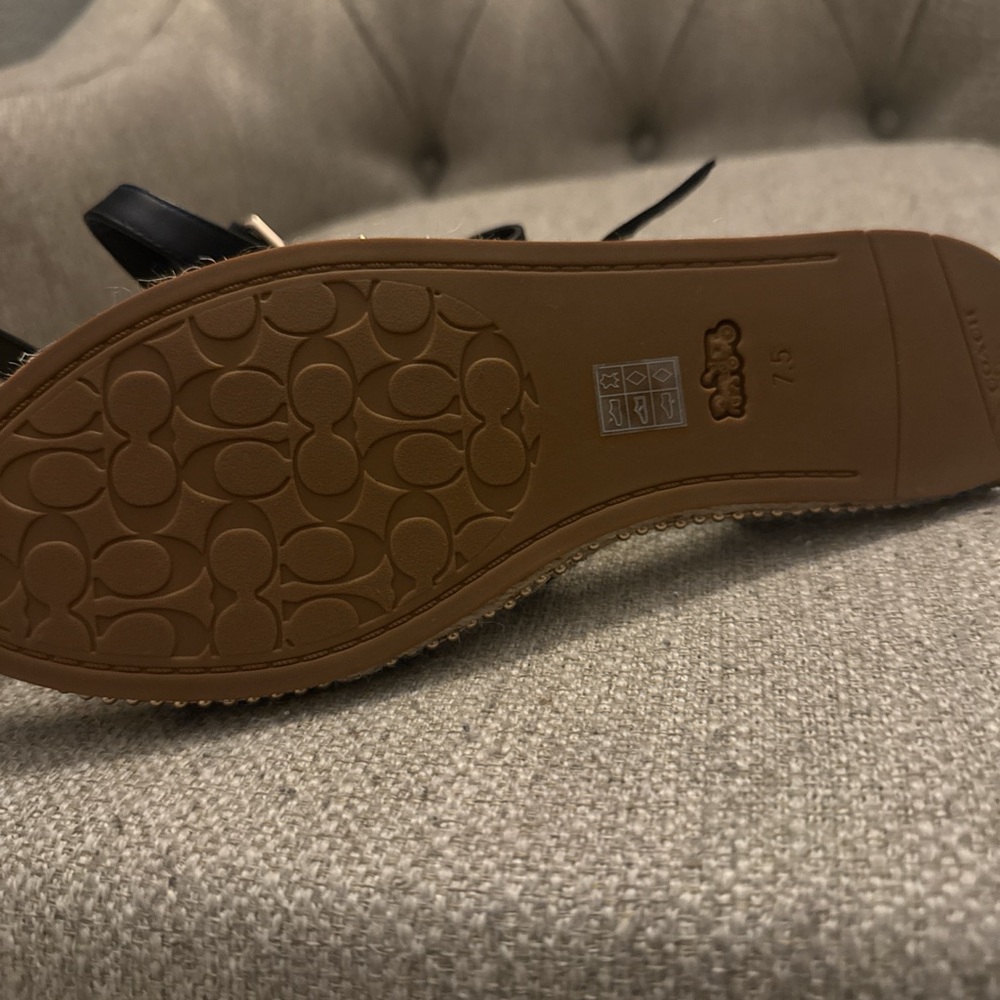 Coach Black Strappy Espadrille Sandals - Picture 2 of 2